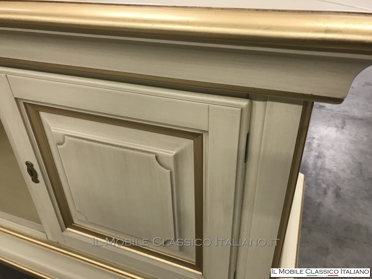 porta tv foglia oro classico